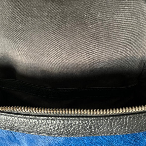 KARA Backpack Soft Black Pebble Leather and Bright Blue Dyed Hide/Fur - Picture 8 of 9